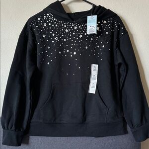 Cat & Jack Black Hoodie with Star Pattern